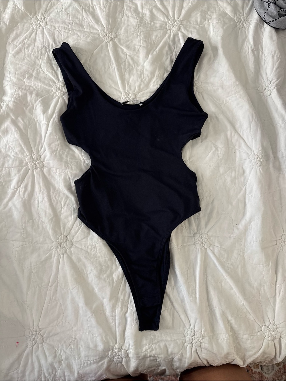 Black zara bodysuit waist cut out - Classic Scoop Cut